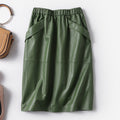 Women’s Lambskin A-Line Midi Skirt