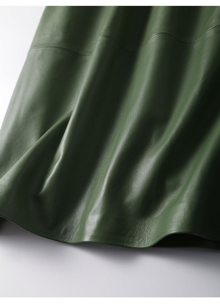 Women’s Lambskin A-Line Midi Skirt