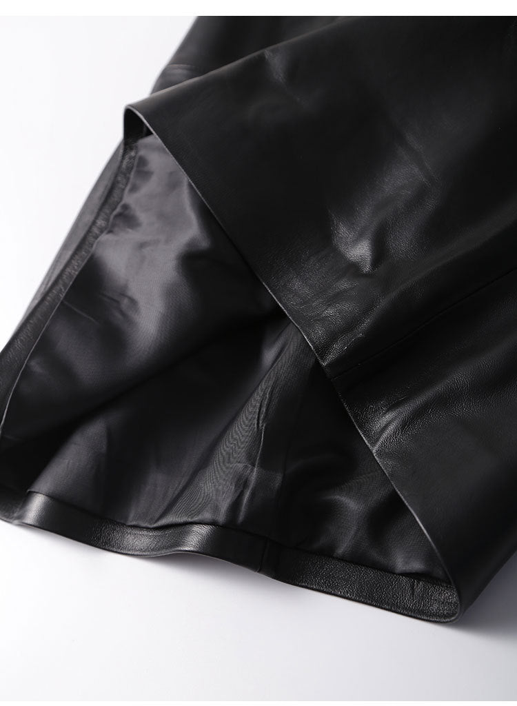Women’s Lambskin A-Line Midi Skirt