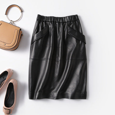 Women’s Lambskin A-Line Midi Skirt