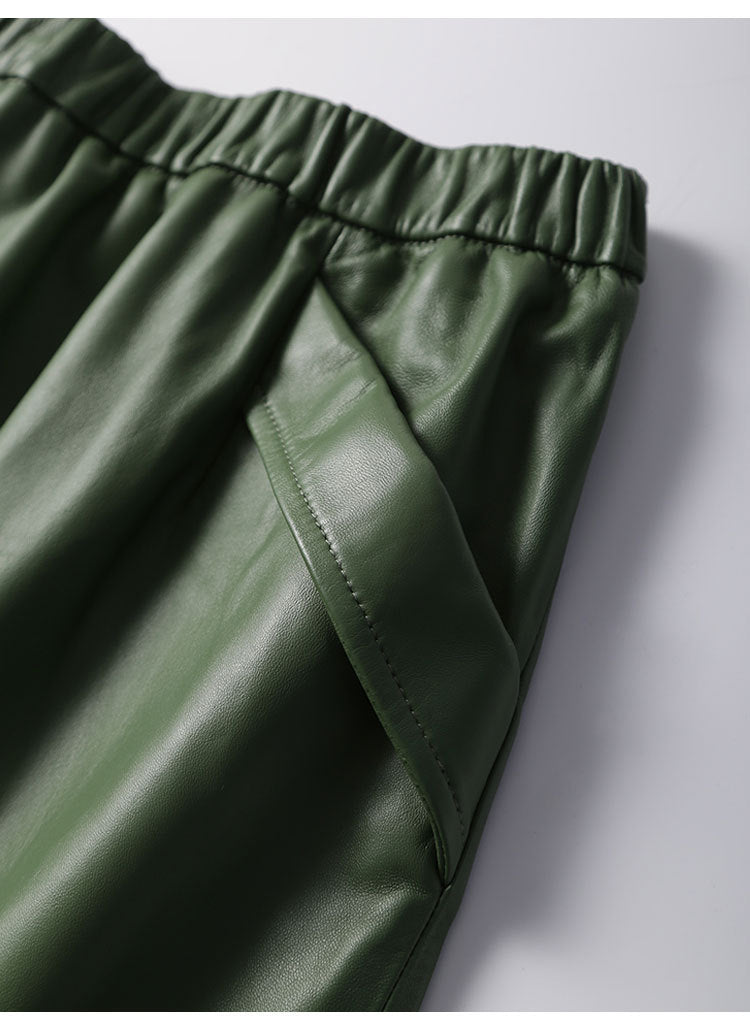 Women’s Lambskin A-Line Midi Skirt