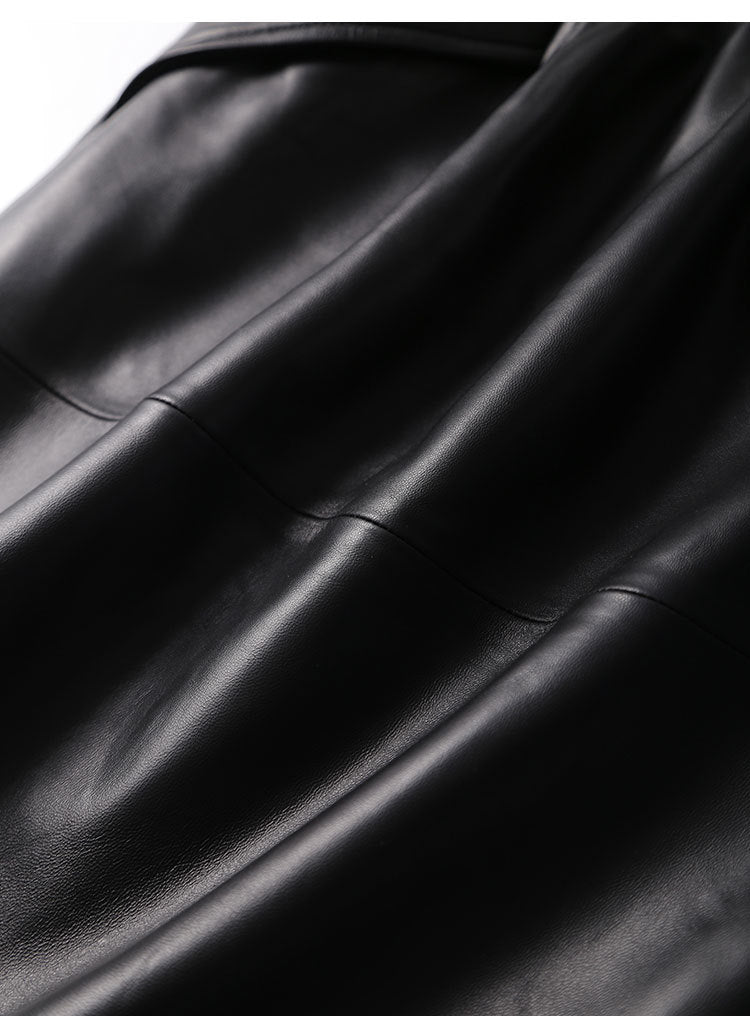 Women’s Lambskin A-Line Midi Skirt