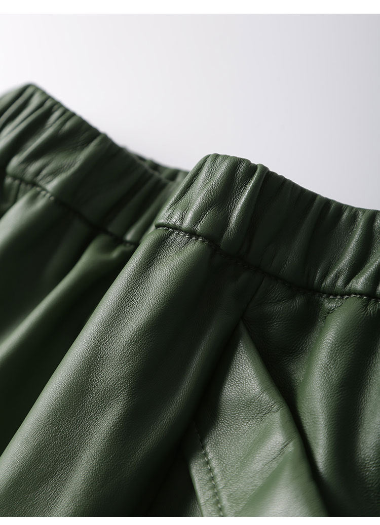 Women’s Lambskin A-Line Midi Skirt