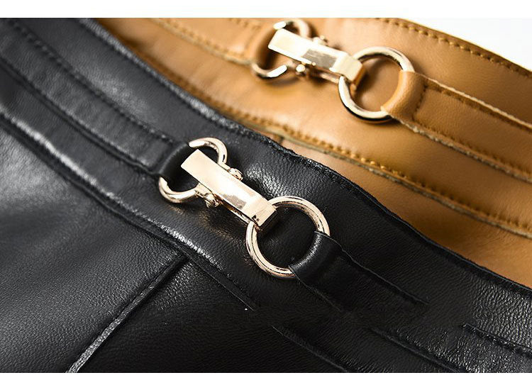 Women’s Sheepskin Leather Midi Skirt