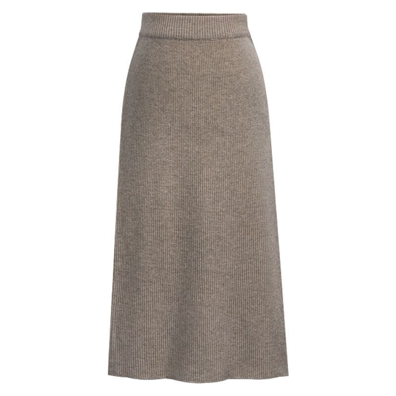 High-Waist Wool-Style Skirt