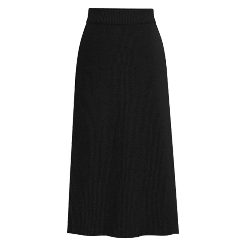 High-Waist Wool-Style Skirt