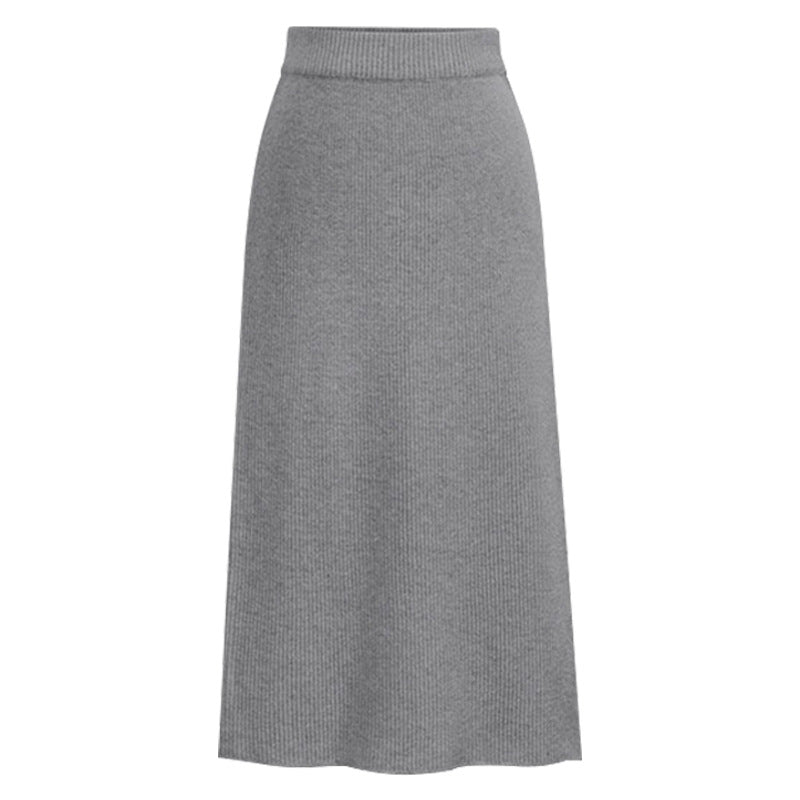 High-Waist Wool-Style Skirt