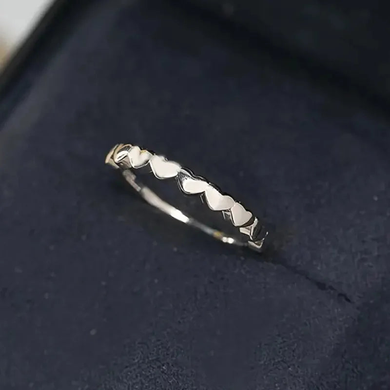 Heart Shape Plain Band Ring for Women Minimalist Office Style Daily Wear Fashion Accessories