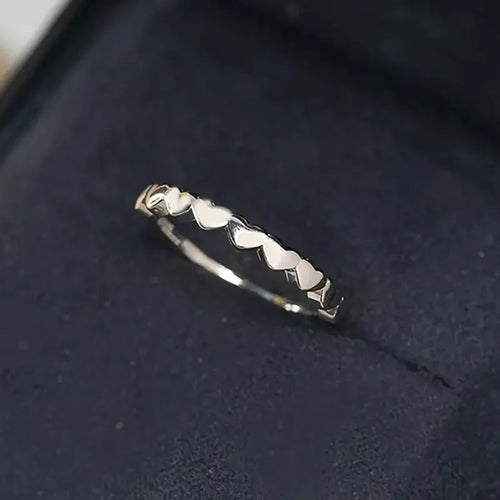 Heart Shape Plain Band Ring for Women Minimalist Office Style Daily Wear Fashion Accessories