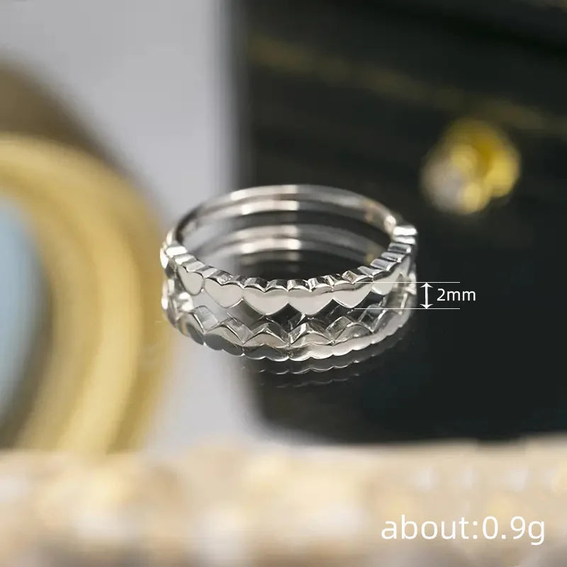Heart Shape Plain Band Ring for Women Minimalist Office Style Daily Wear Fashion Accessories