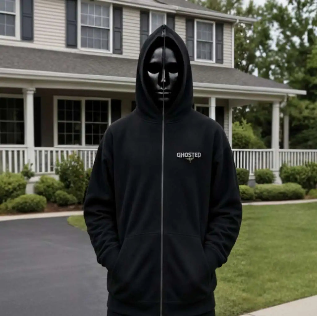 Unisex Oversized Black Hooded Sweatshirt Stripe Pants Casual Winter Outfit 100% Cotton French Terry Anti-Wrinkle Pocket