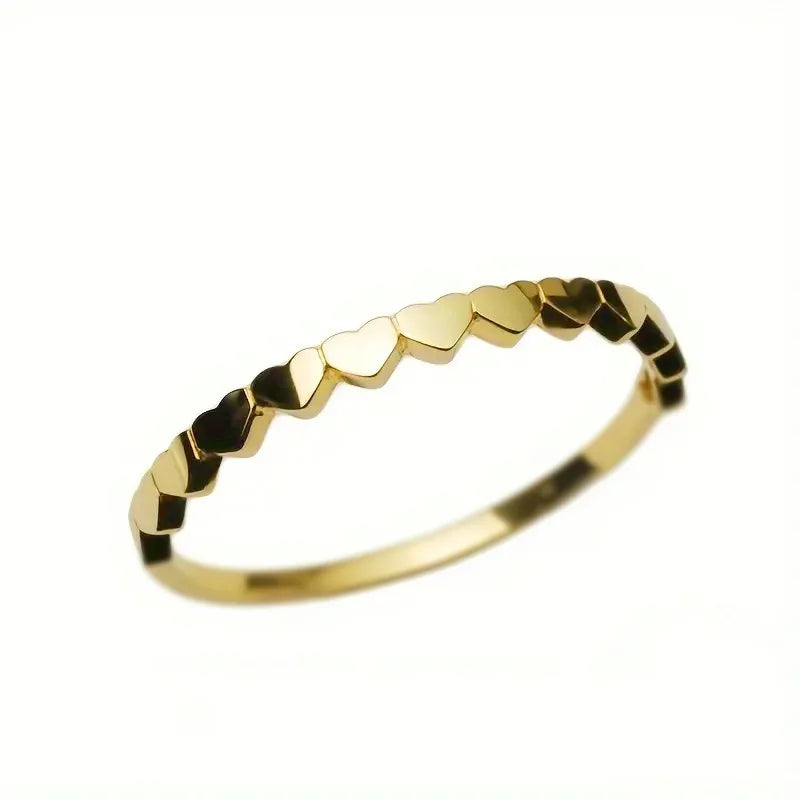 Heart Shape Plain Band Ring for Women Minimalist Office Style Daily Wear Fashion Accessories