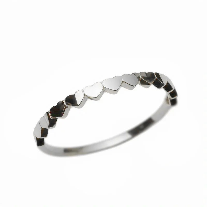 Heart Shape Plain Band Ring for Women Minimalist Office Style Daily Wear Fashion Accessories