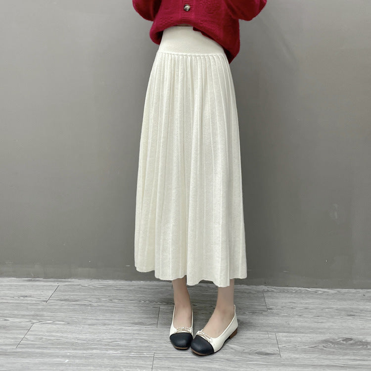 Women’s Cashmere-Wool Pleated Skirt