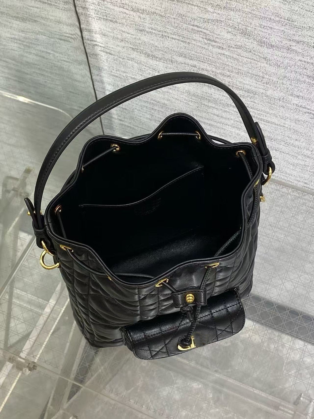 Genuine Leather Bucket Bag