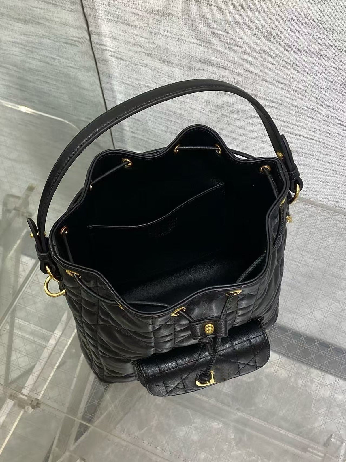 Genuine Leather Bucket Bag