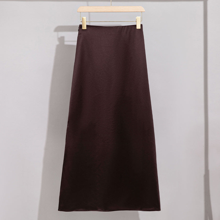 Women’s Acetate High-Waist Slit Skirt