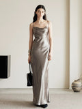 Women’s Pleated Satin-Style Dress