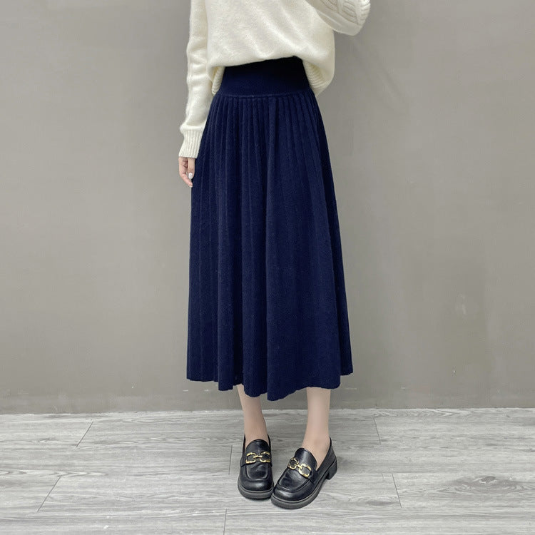 Women’s Cashmere-Wool Pleated Skirt