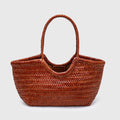 French-Style Woven Leather Tote Bag
