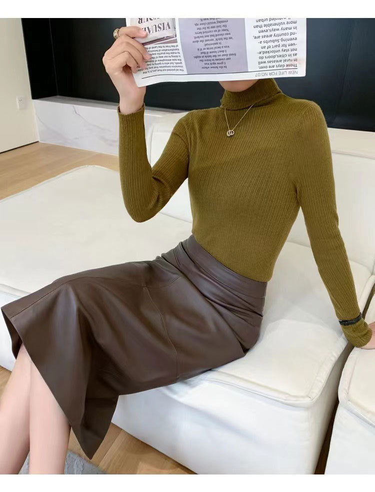 Women’s Sheepskin Leather A-Line Dress