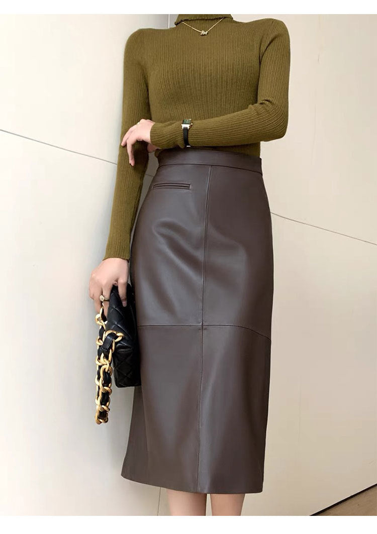 Women’s Sheepskin Leather A-Line Dress