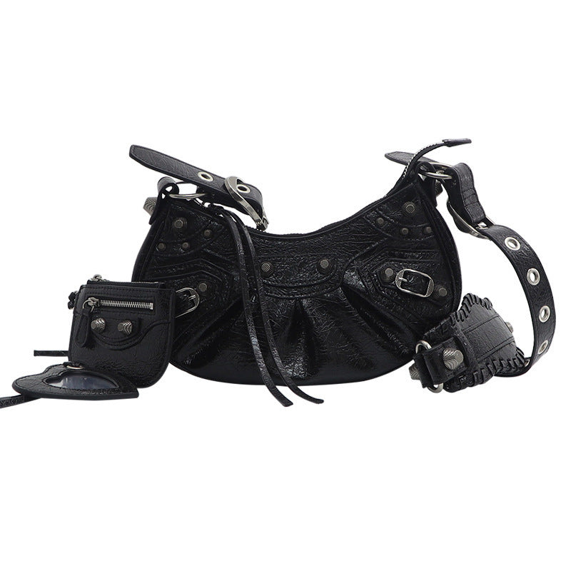 Crescent Genuine Leather Crossbody Bag