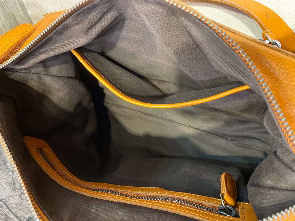 Vegetable-Tanned Leather Shoulder Bag