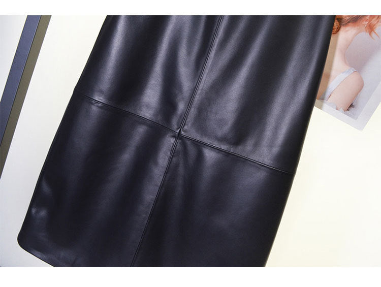 Women’s Sheepskin Leather A-Line Dress