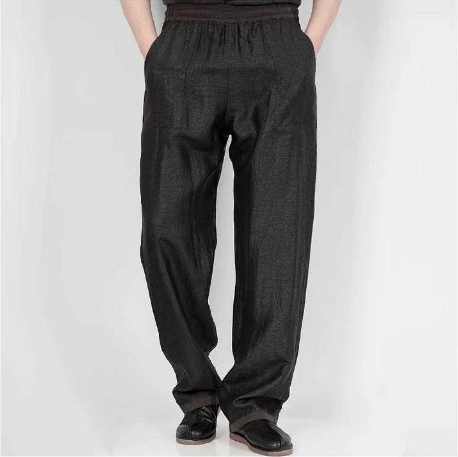 Men’s Mulberry Silk Straight-Leg Pants