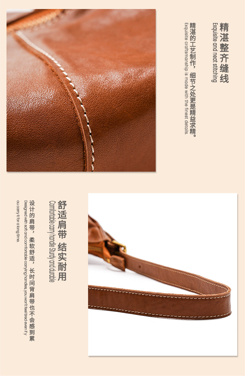 Vegetable-Tanned Leather Shoulder Bag