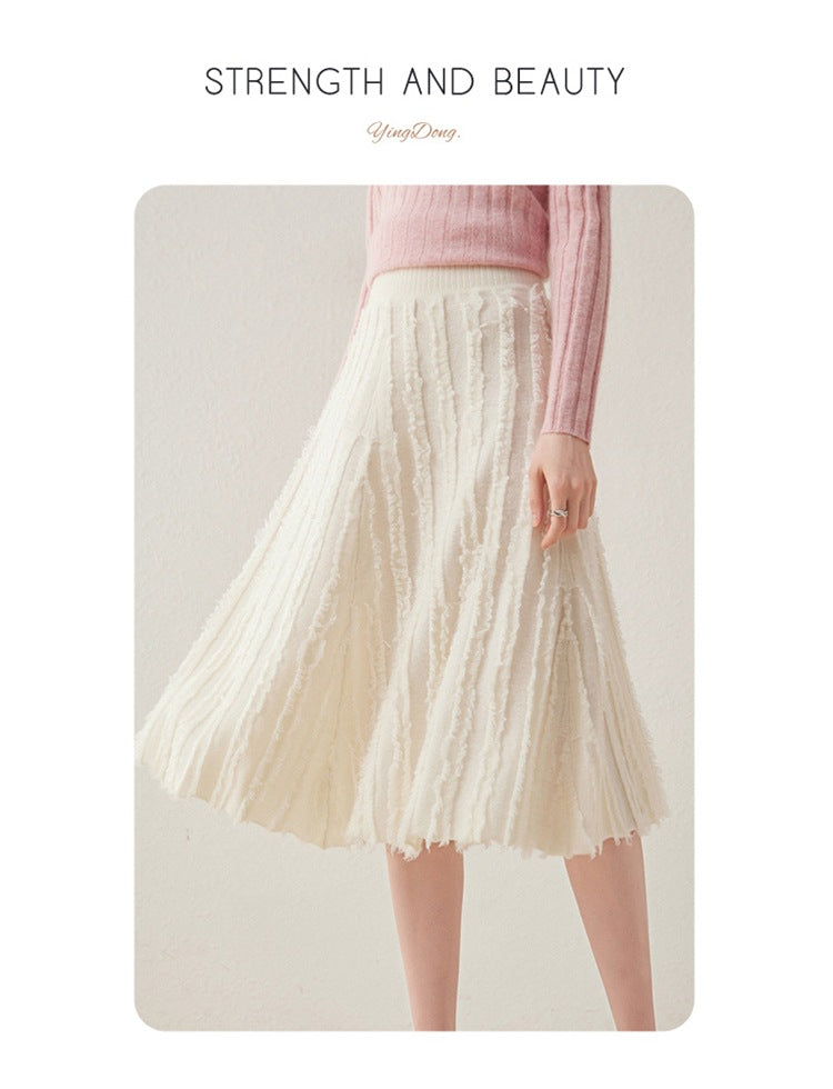 Women’s Cashmere A-Line Midi Skirt