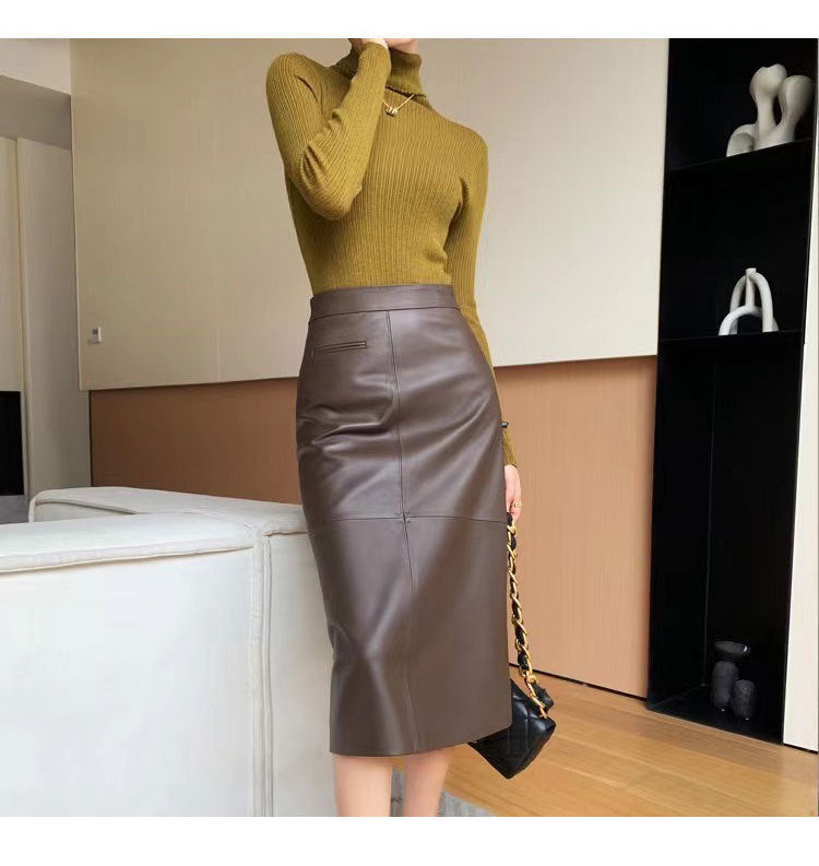 Women’s Sheepskin Leather A-Line Dress