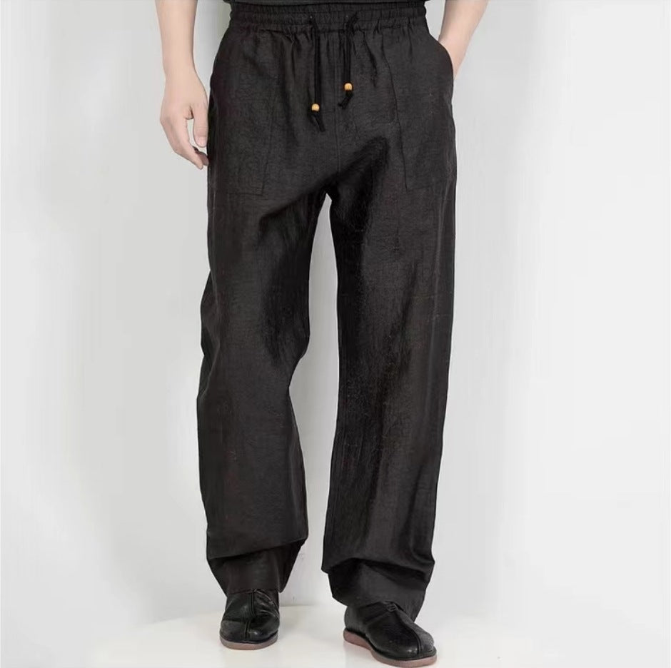 Men’s Mulberry Silk Straight-Leg Pants