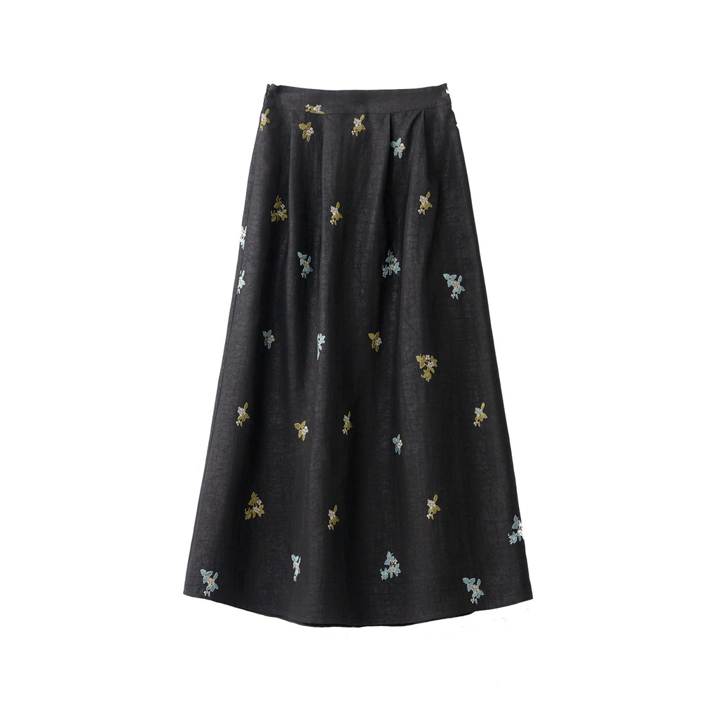 Women’s Mulberry Silk Embroidered Skirt