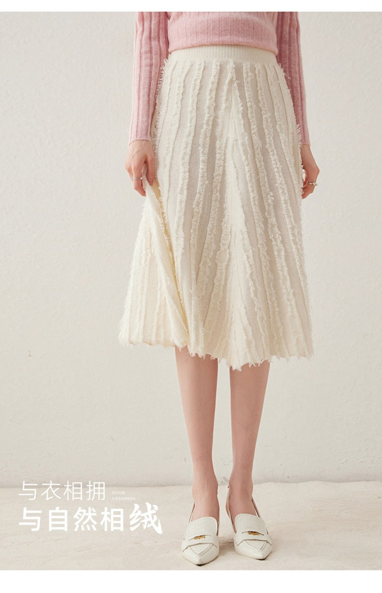 Women’s Cashmere A-Line Midi Skirt