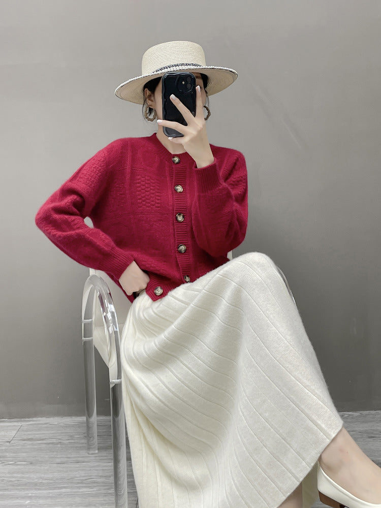 Women’s Cashmere-Wool Pleated Skirt