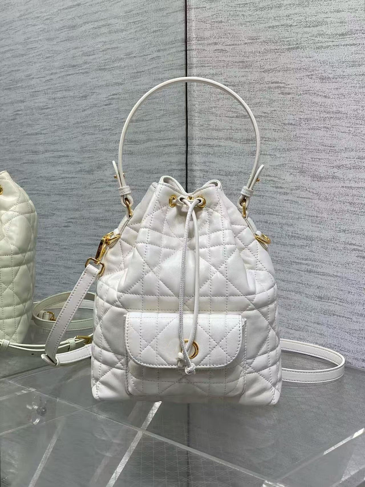 Genuine Leather Bucket Bag