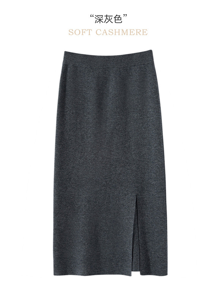 Women’s Cashmere-Style High-Waist Skirt
