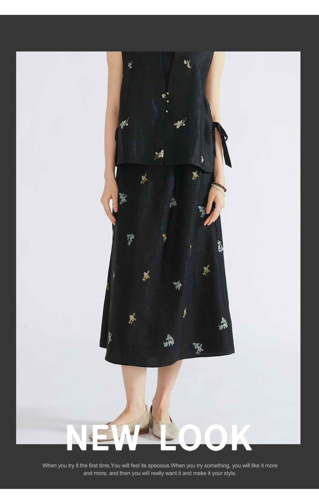 Women’s Mulberry Silk Embroidered Skirt