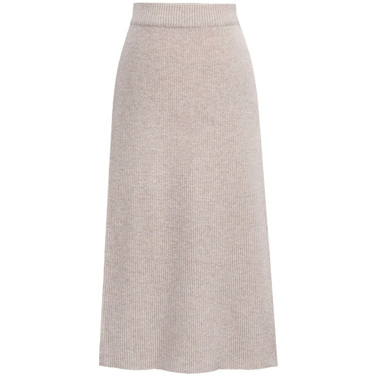 High-Waist Wool-Style Skirt