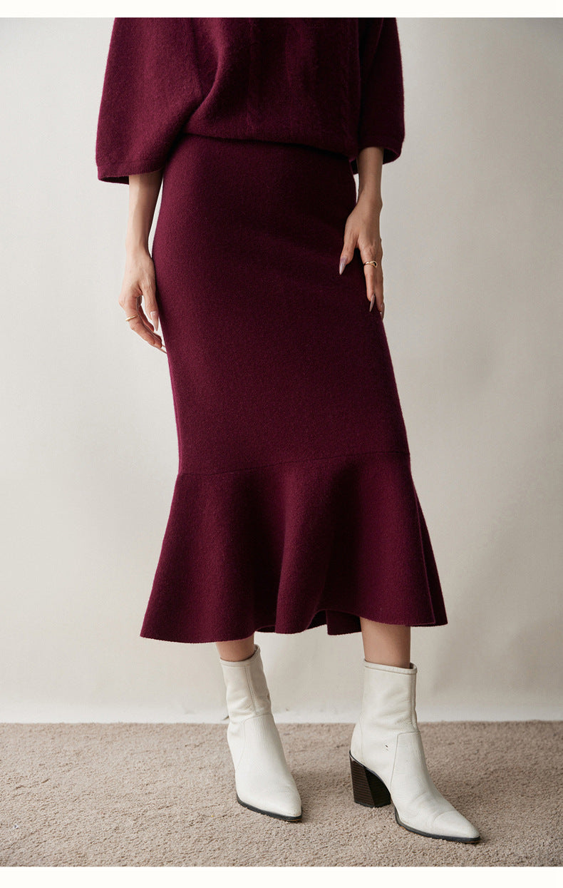 Women’s Cashmere-Wool Fishtail Skirt