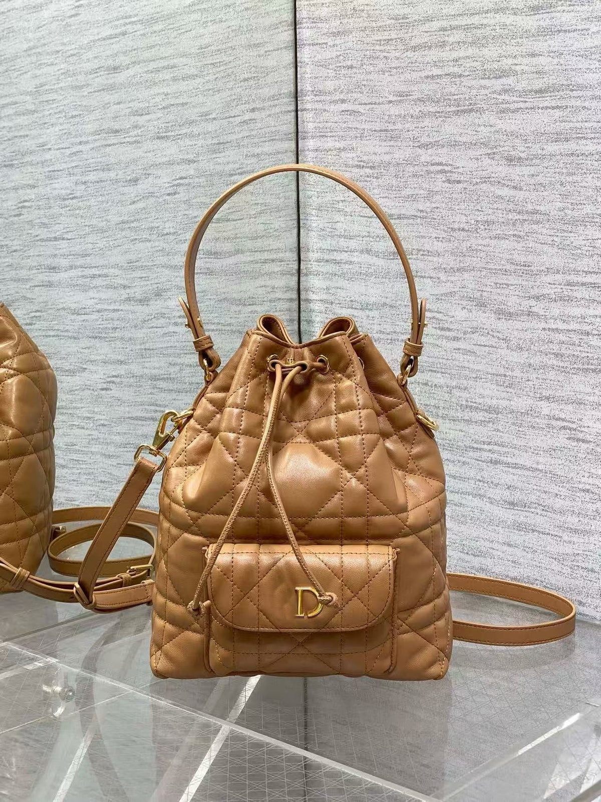 Genuine Leather Bucket Bag