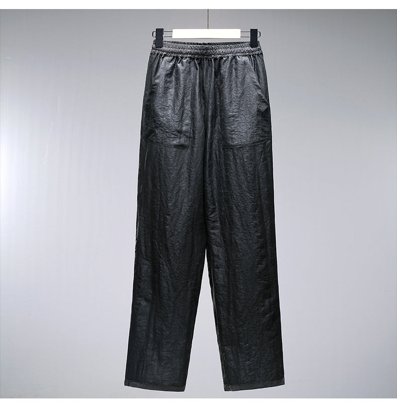 Men’s Mulberry Silk Straight-Leg Pants