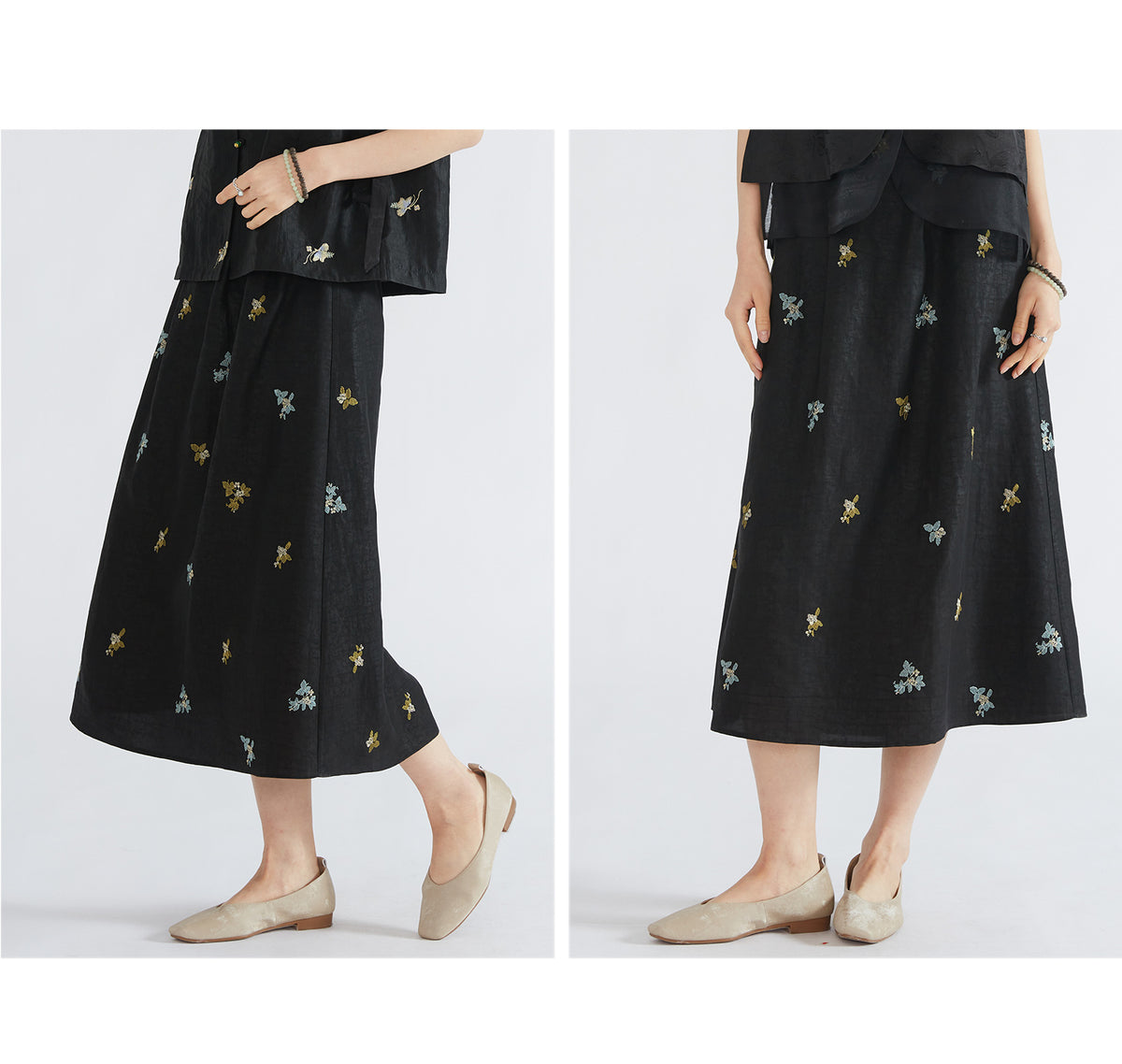 Women’s Mulberry Silk Embroidered Skirt