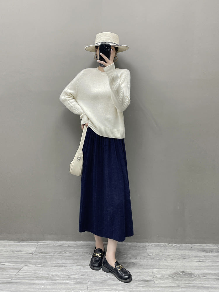 Women’s Cashmere-Wool Pleated Skirt