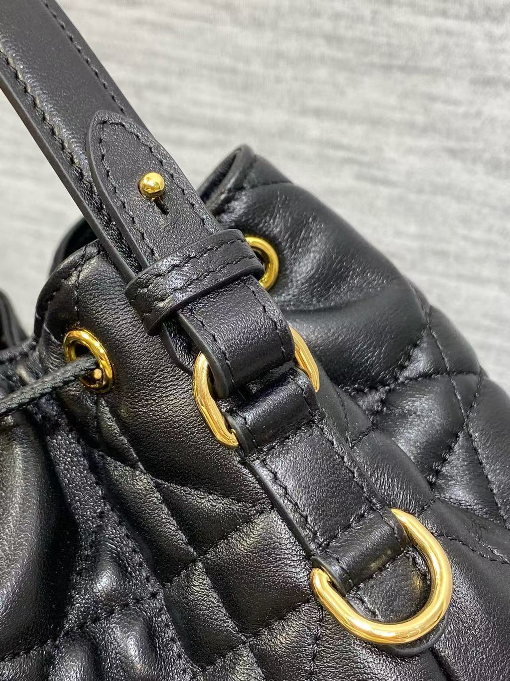 Genuine Leather Bucket Bag