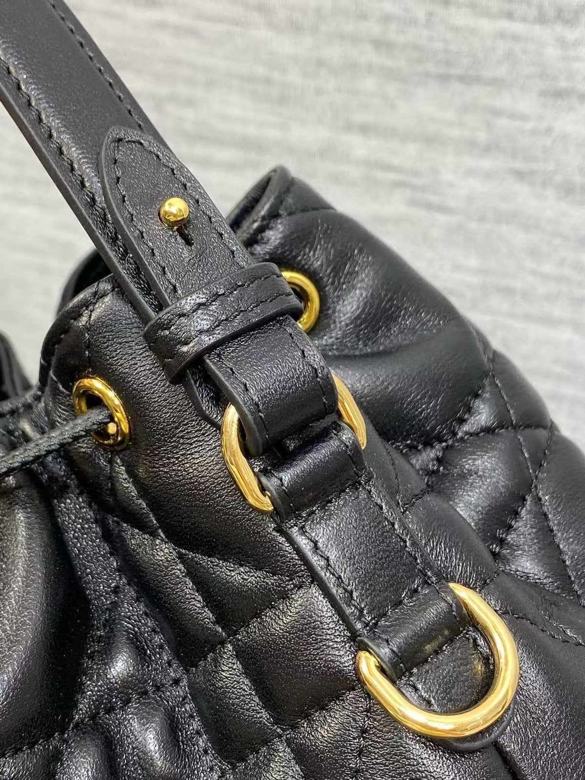Genuine Leather Bucket Bag
