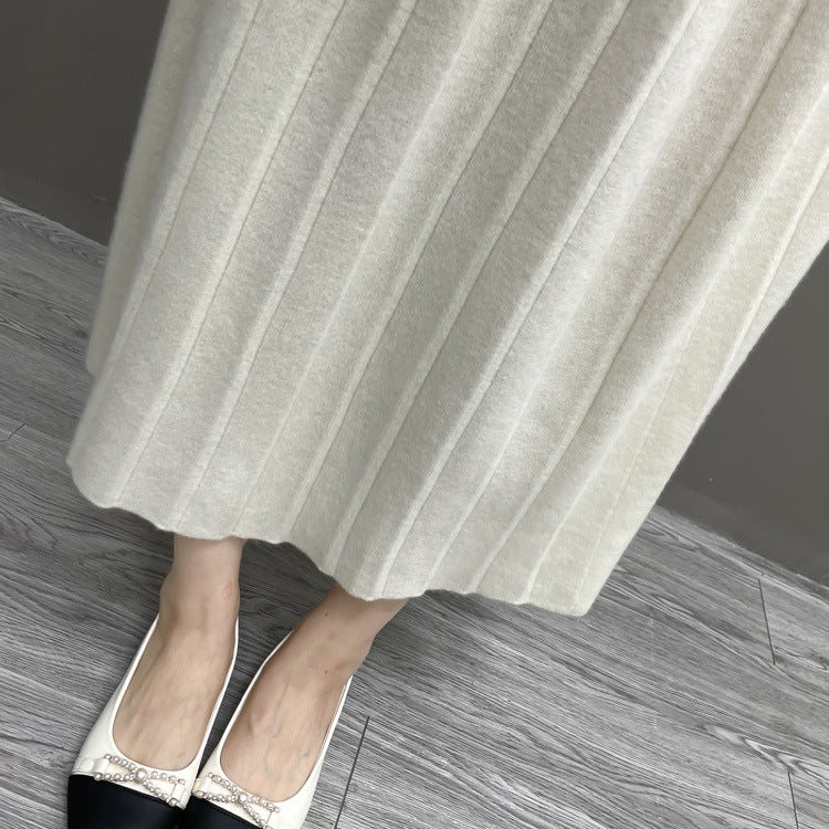Women’s Cashmere-Wool Pleated Skirt