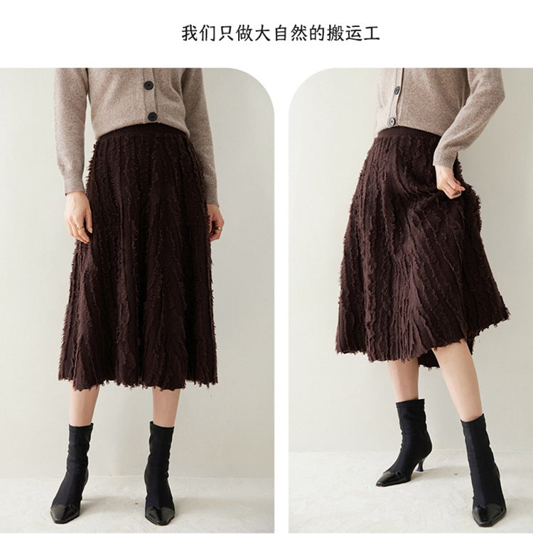 Women’s Cashmere A-Line Midi Skirt